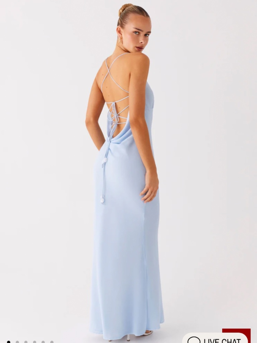 Peppermayo Light Blue Strappy Back Maxi Dress